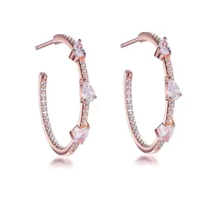 Chic Cubic Zirconia Diamond Hoop Earrings