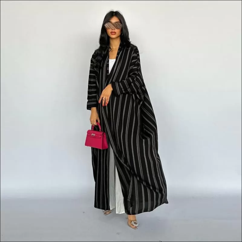 Chic Long Striped Jacket with Bold Zebra Print for Modern Style