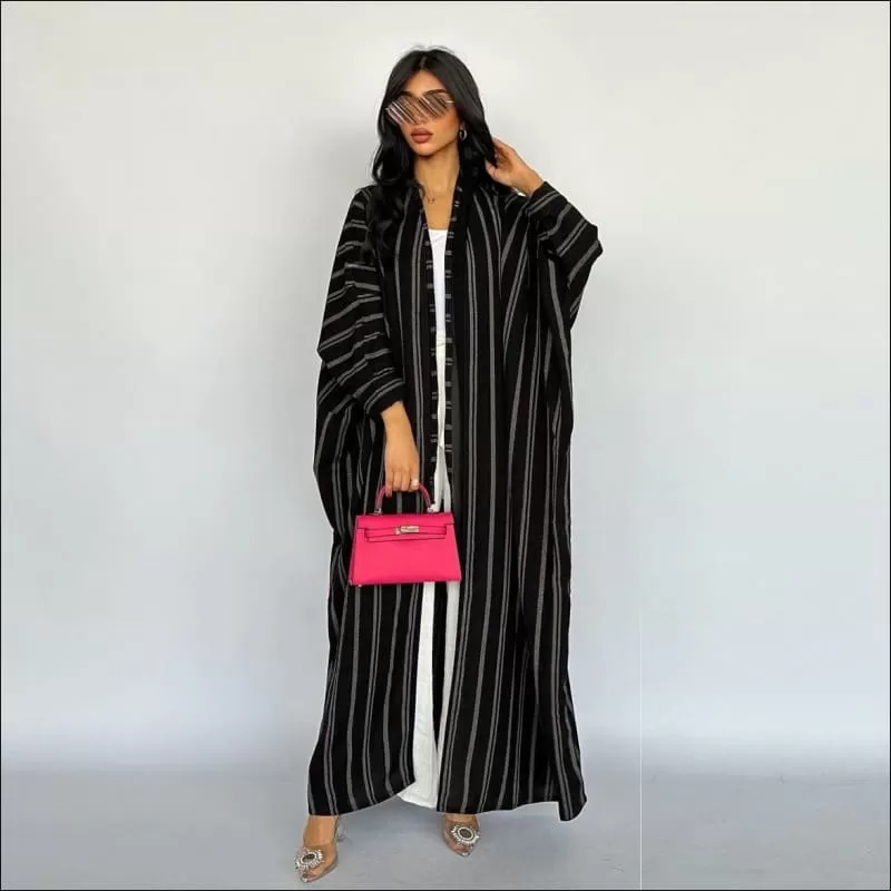 Chic Long Striped Jacket with Bold Zebra Print for Modern Style