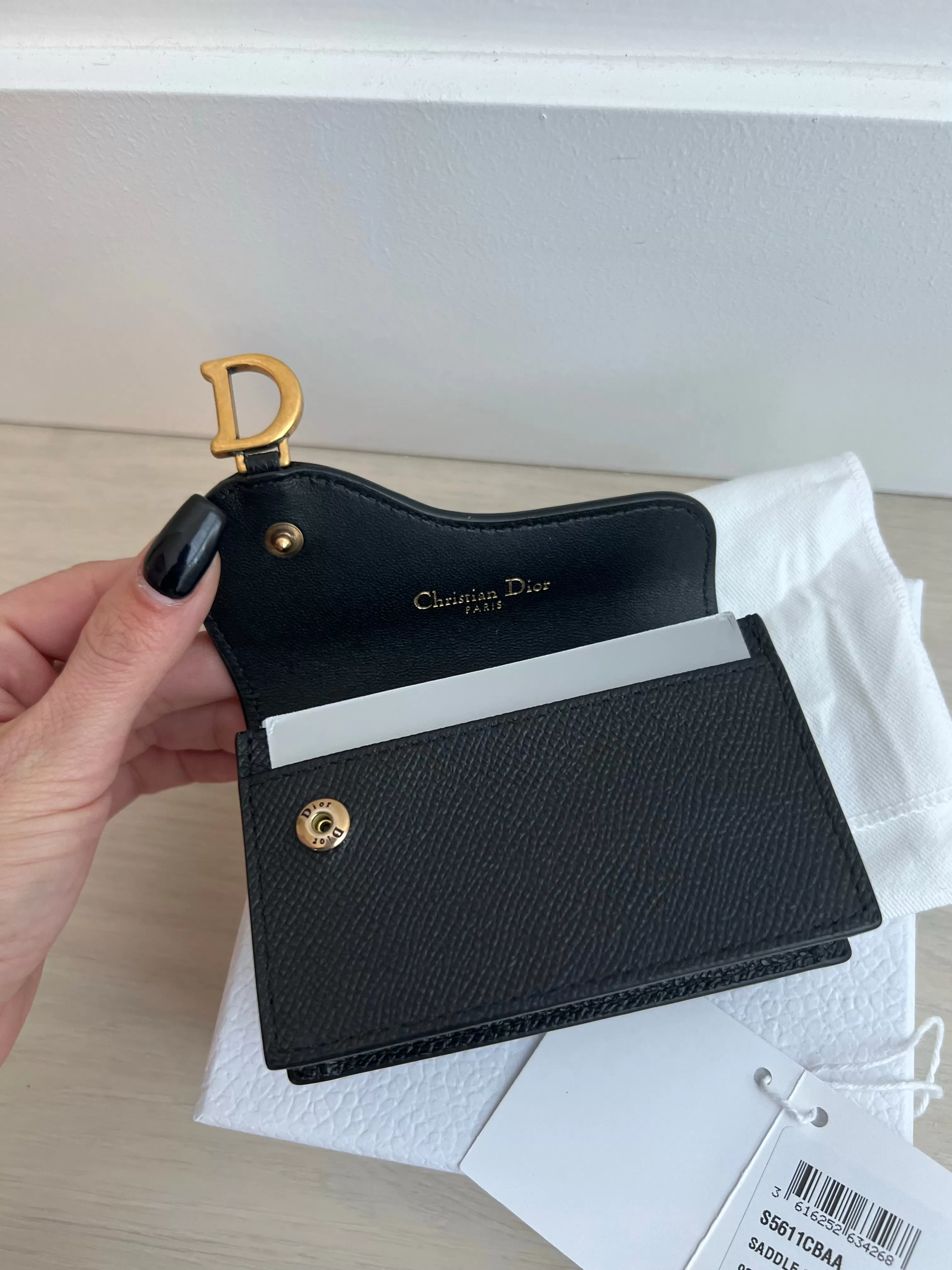 Christian Dior Saddle Flap Card Holder