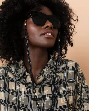 Chunky Black Marble Eyewear Chain