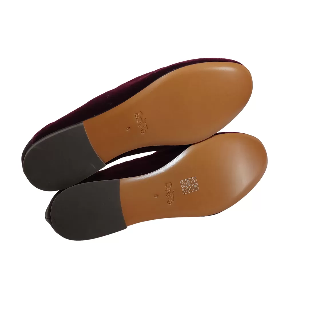 Coach Maroon Velvet 'Haley' Loafers | Brand New |