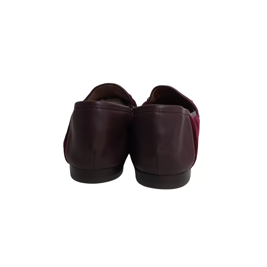 Coach Maroon Velvet 'Haley' Loafers | Brand New |