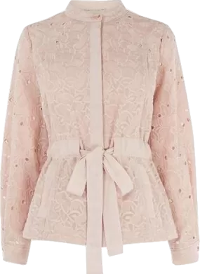 Coast Blush Pink Lace Belted Jacket BNWT UK 14