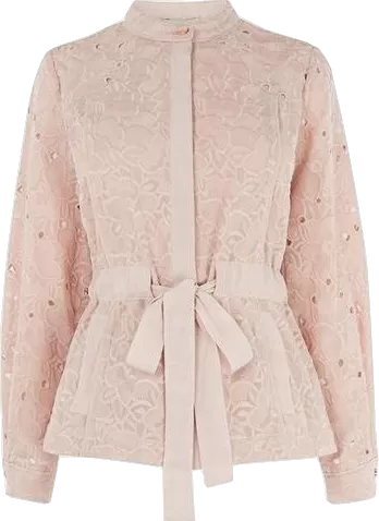 Coast Blush Pink Lace Belted Jacket BNWT UK 14