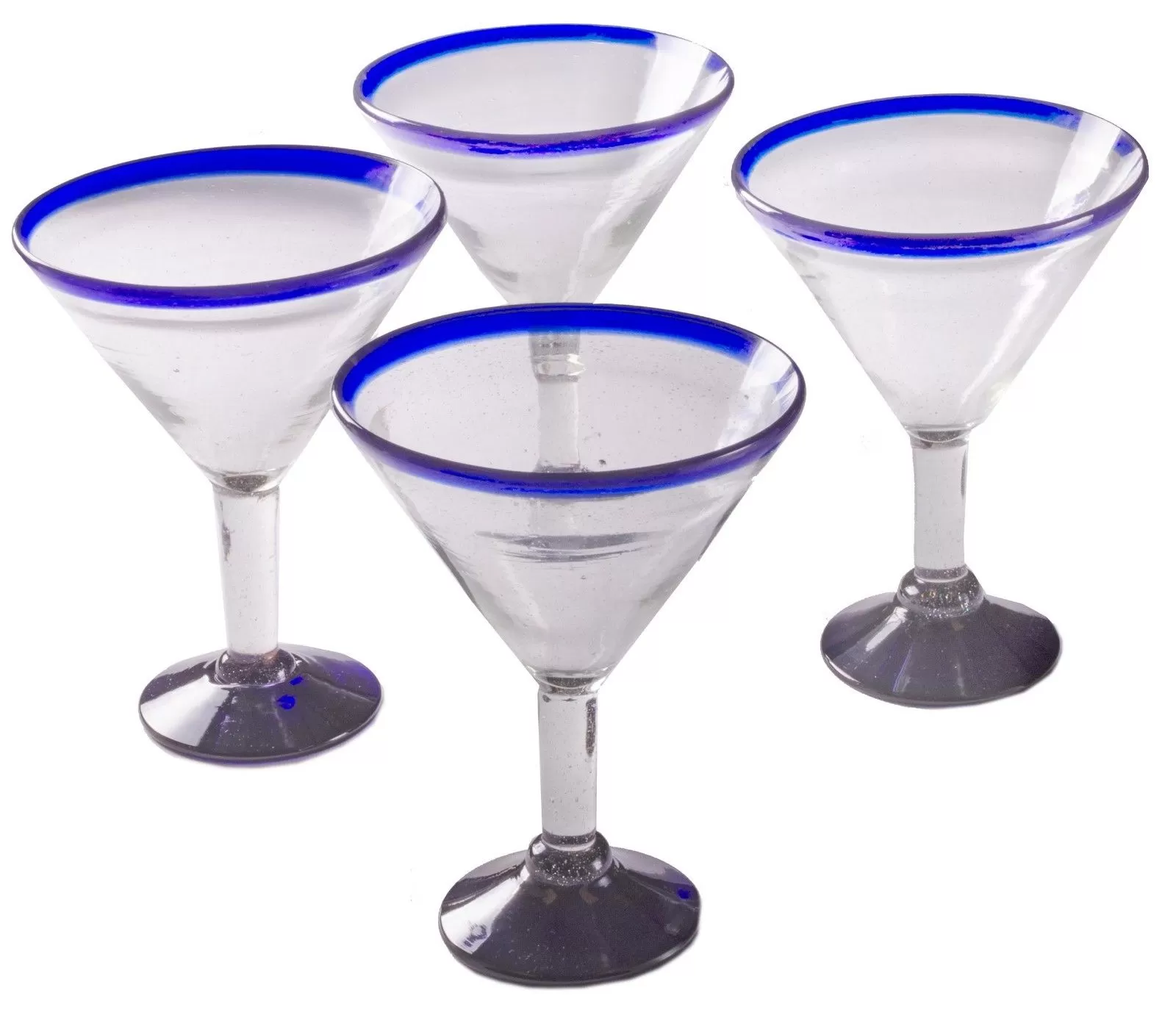 Cobalt Blue Rim Classic Margarita - 15 oz - Set of 4