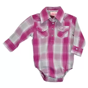 Cowgirl Hardware Baby Girls' Plaid Snap Onesie