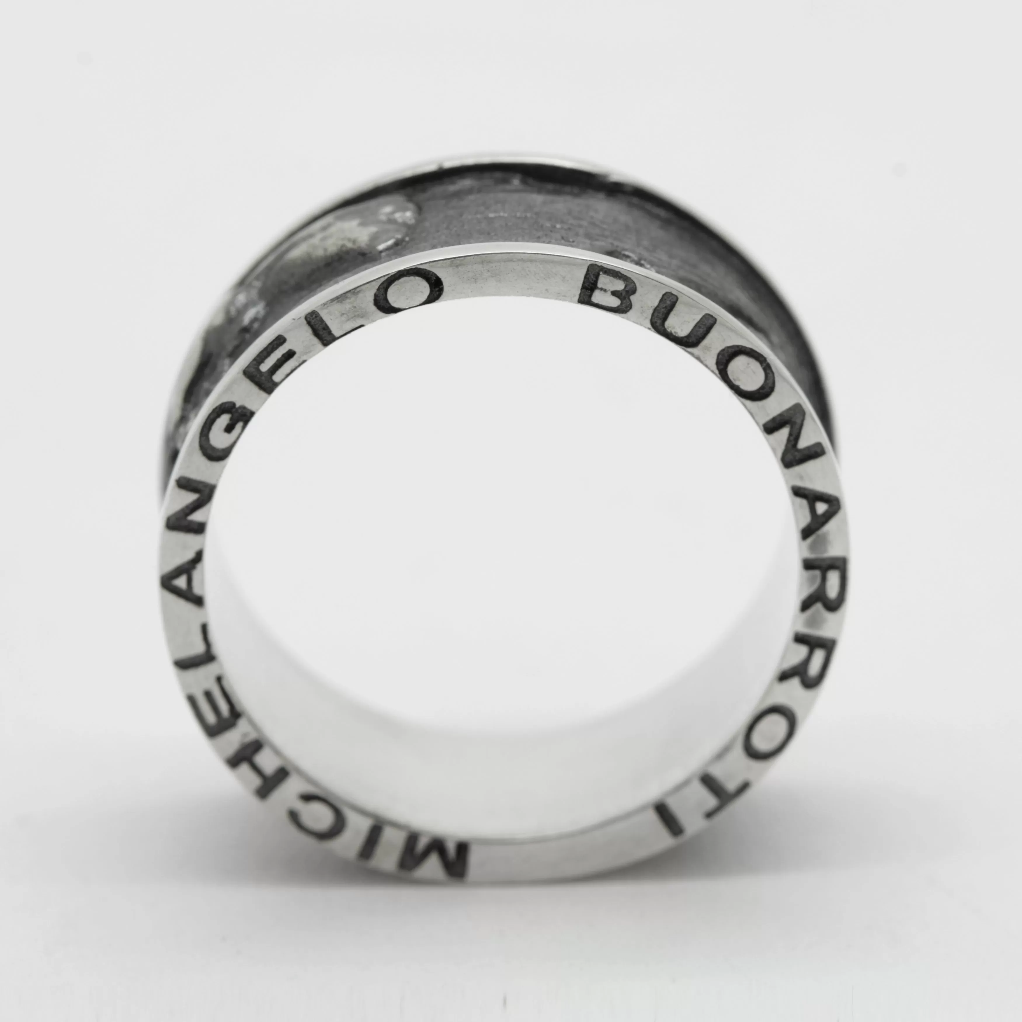 Creation of Adam, Michelangelo Buonarroti, Сraftsman Gift, Sterling Silver Fine Jewelry Band Ring