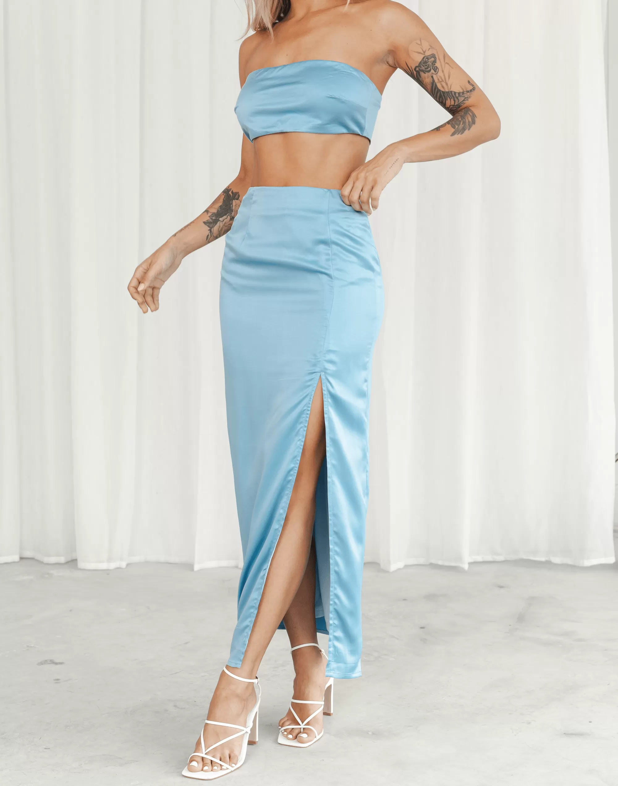 Da Vinci Midi Skirt (Blue)