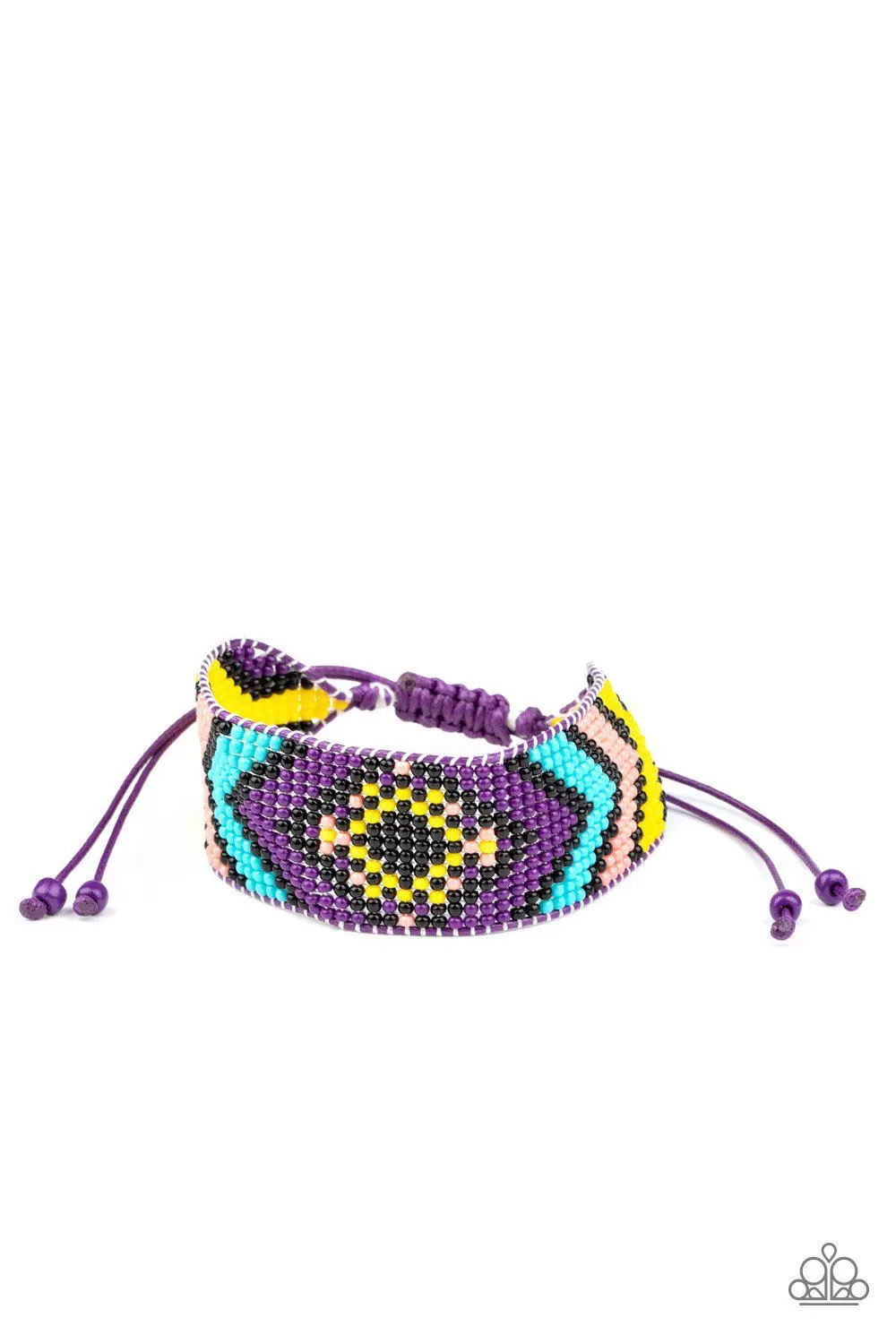 Desert Dive Purple Seed Bead Urban Sliding Knot Bracelet - Paparazzi Accessories