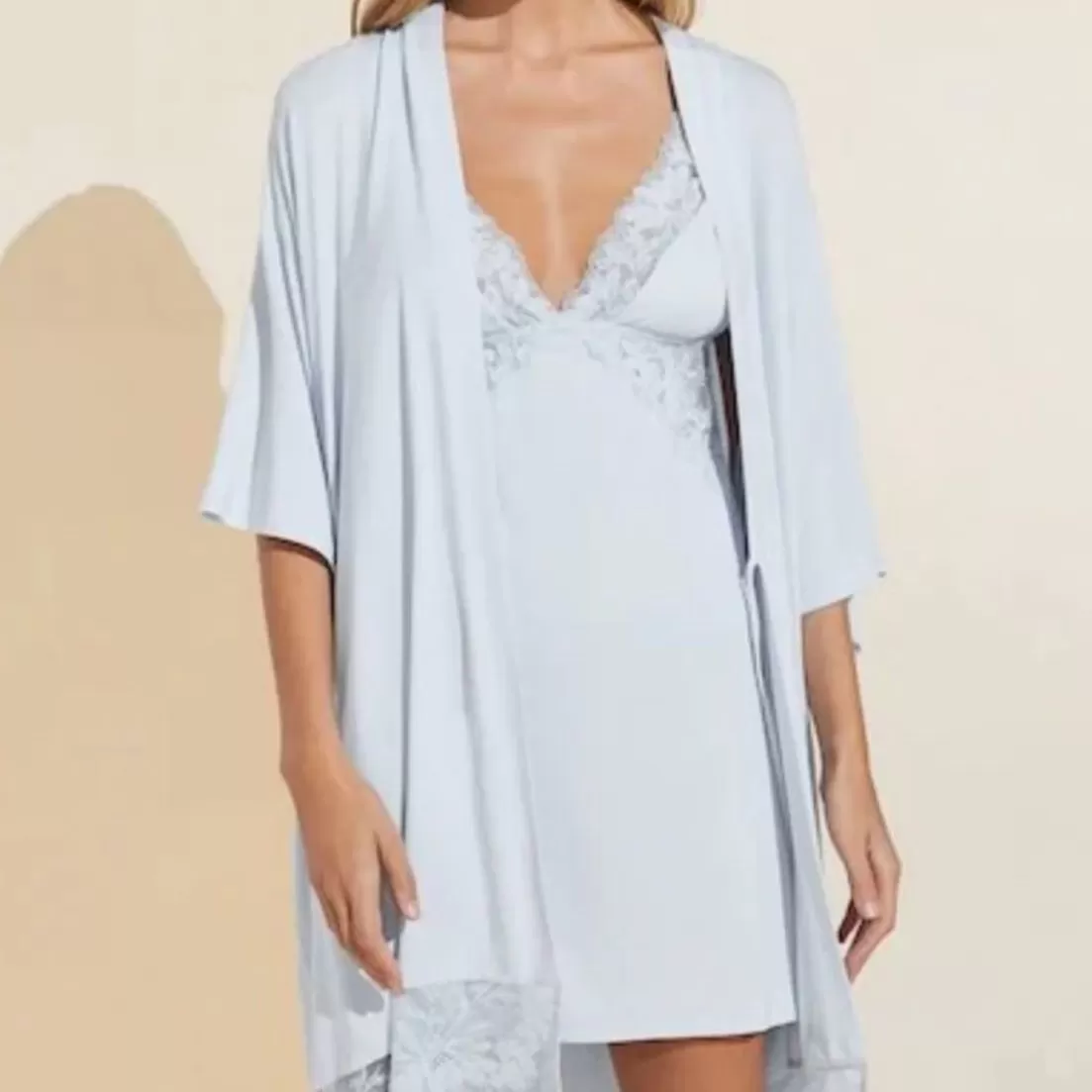 Eberjey Rosalia Robe in Ice Blue  R1974