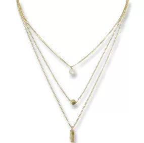 Elegant pearl drop layered necklace