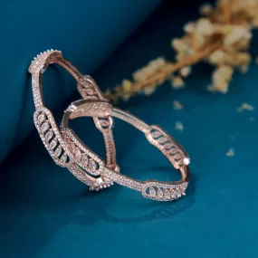 Elegant Rose Gold Bangles Set (Pack of 2)