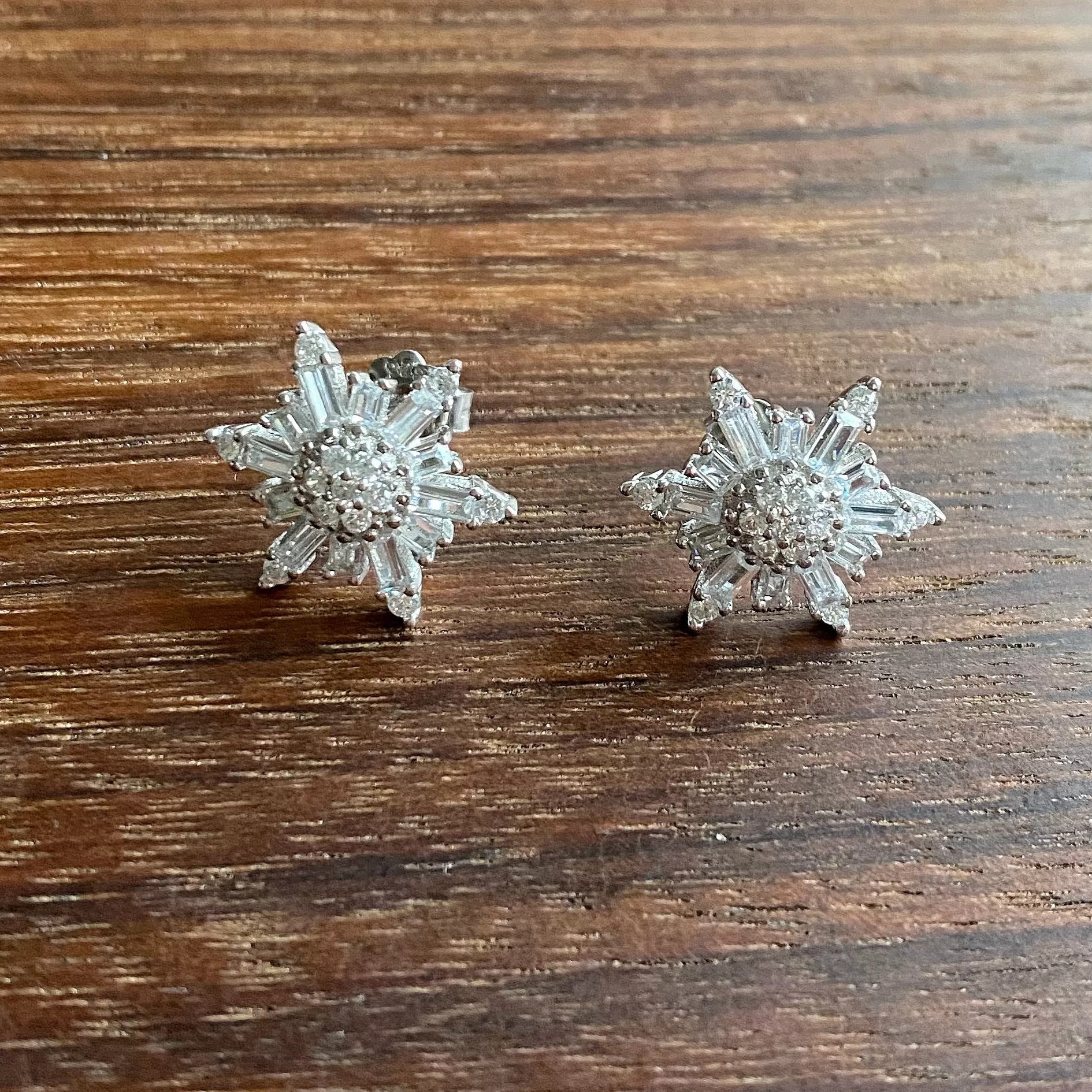 Elegant Shimmer Snowflake Stud Earrings