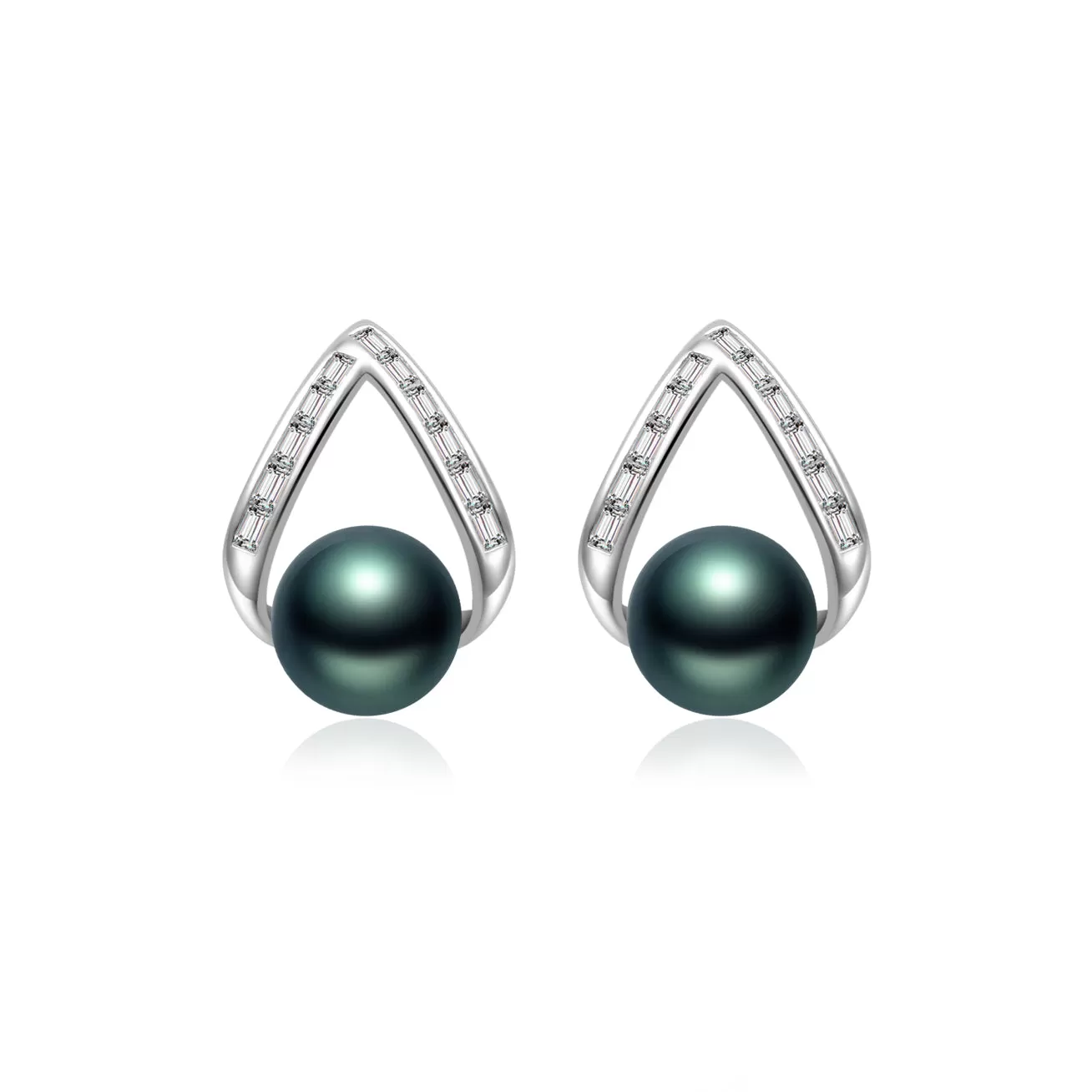 Elegant Tahitian Pearl Earrings WE00722