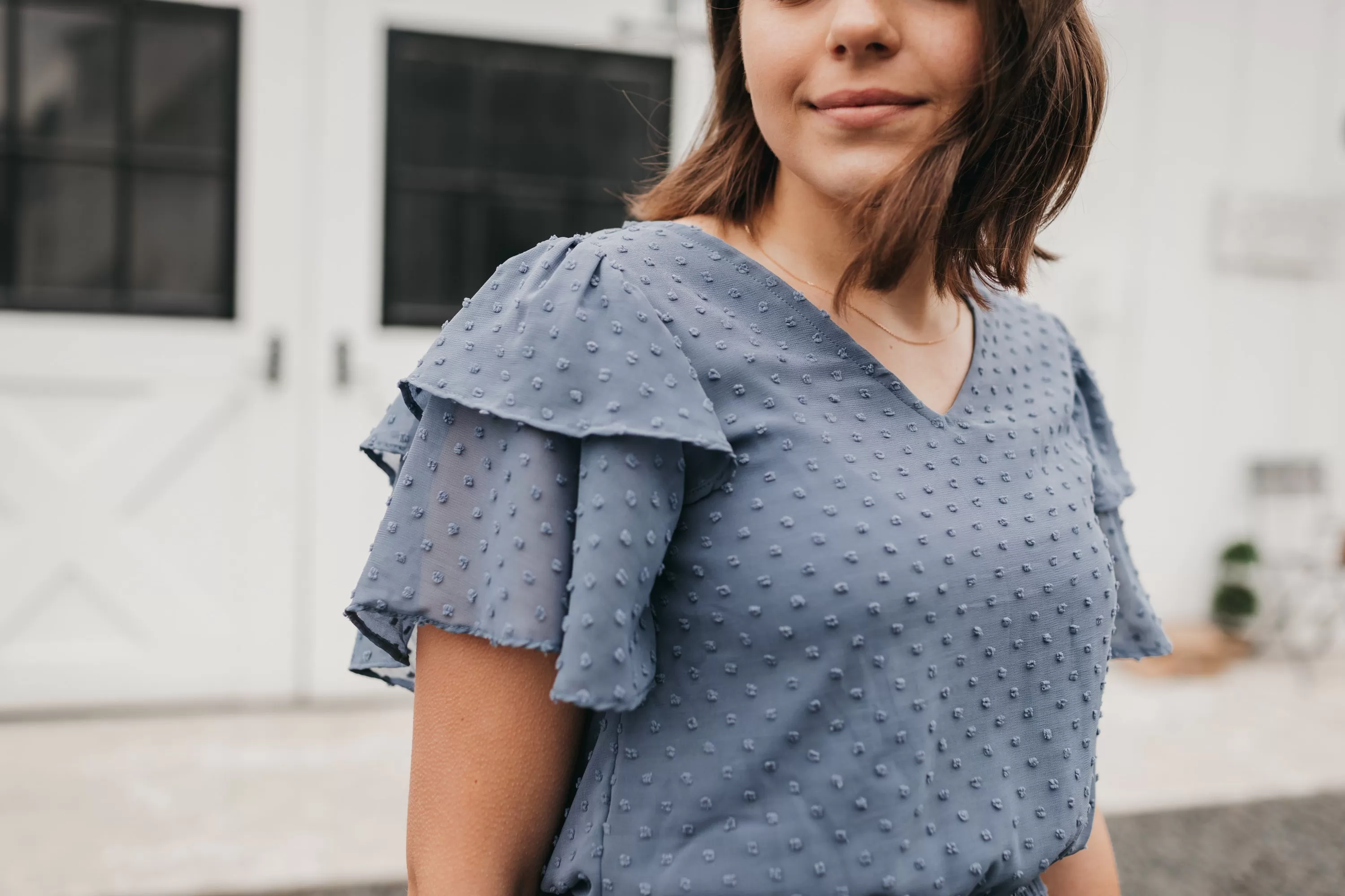 Elisa Swiss Dress in Cornflower Blue