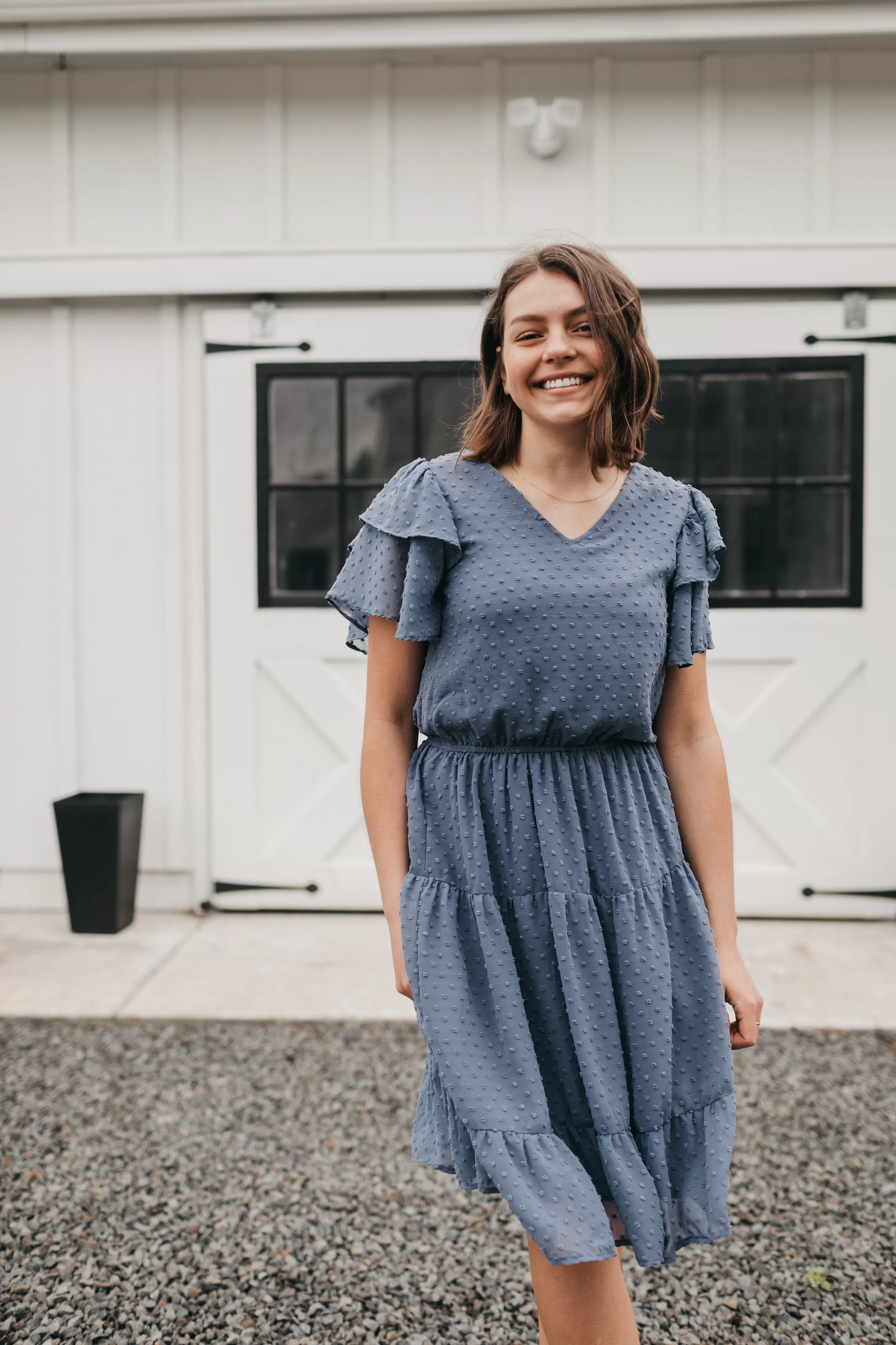 Elisa Swiss Dress in Cornflower Blue