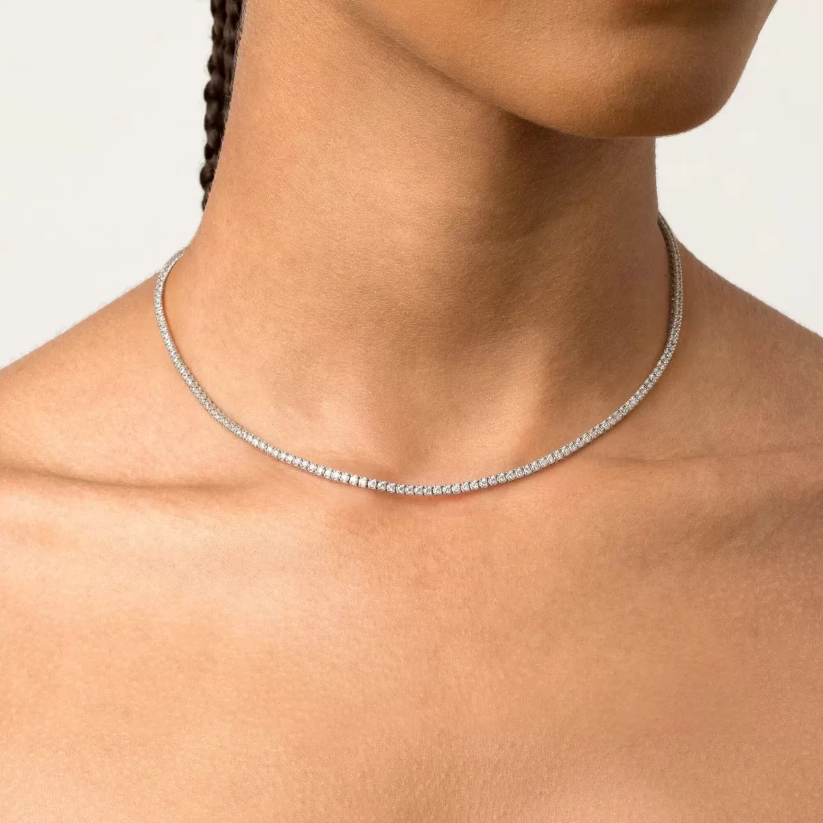 Empress Tennis Necklace in Sterling Silver