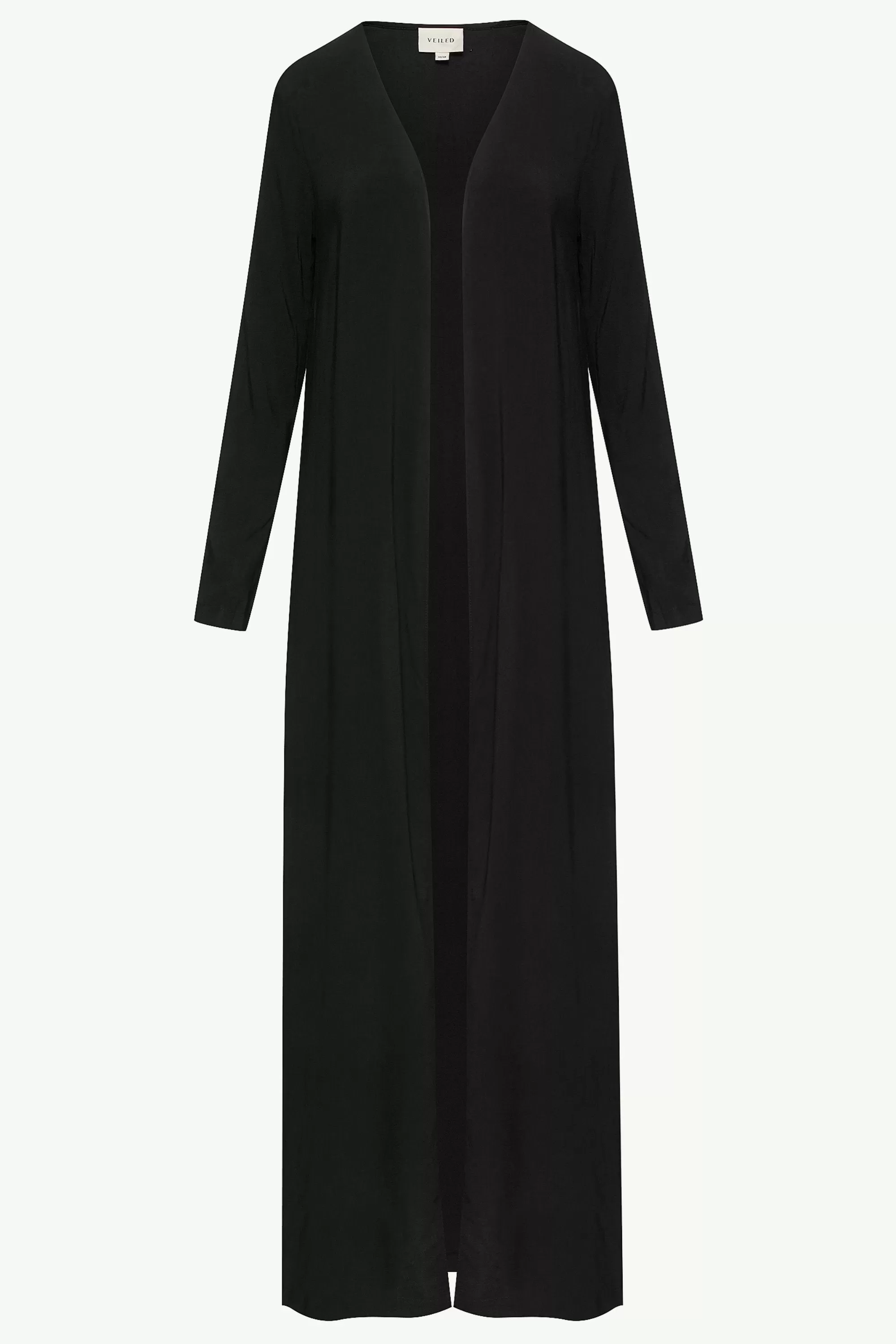 Essential Woven Open Abaya - Black