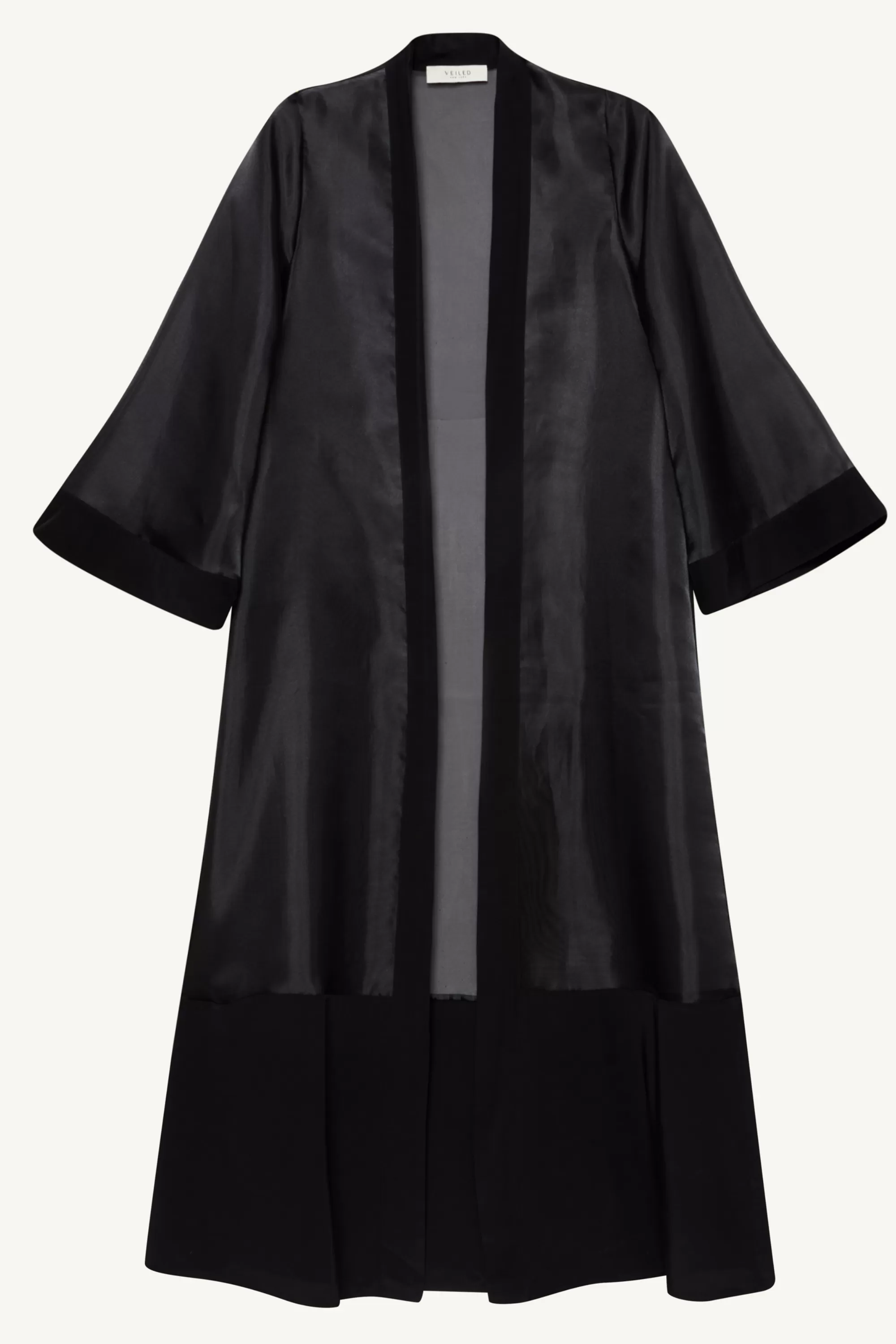 Estee Viscose Open Abaya - Black