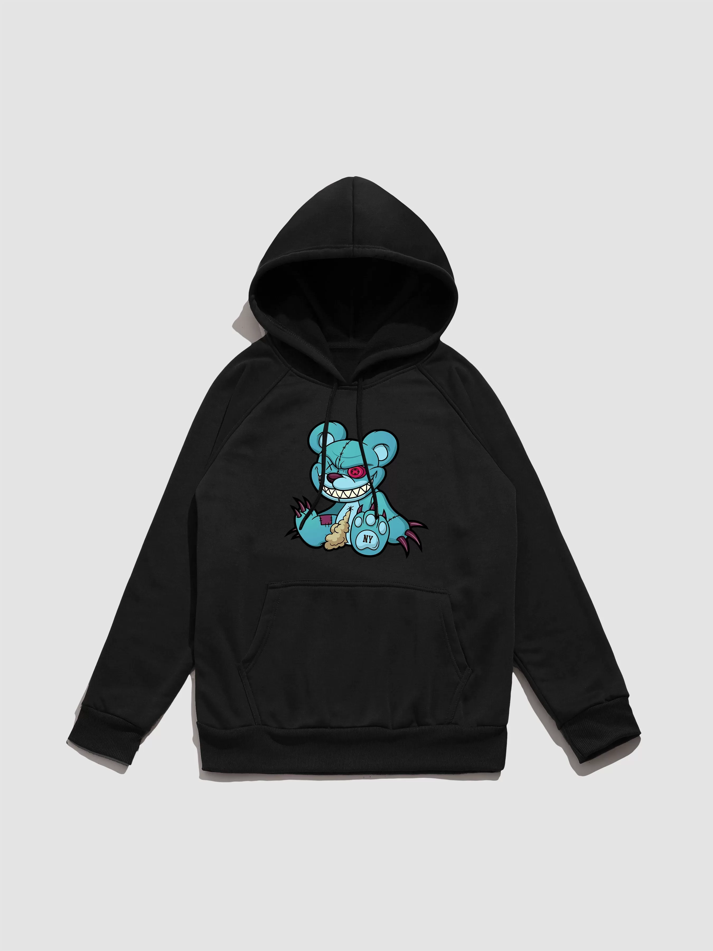 Evil Bear Print Hoodie