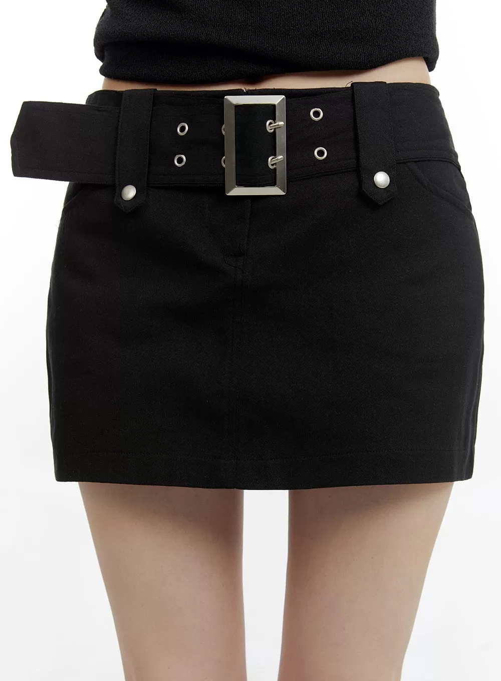 Eyelet Belted Mini Skirt CM429