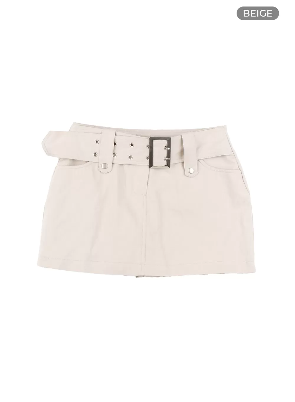 Eyelet Belted Mini Skirt CM429