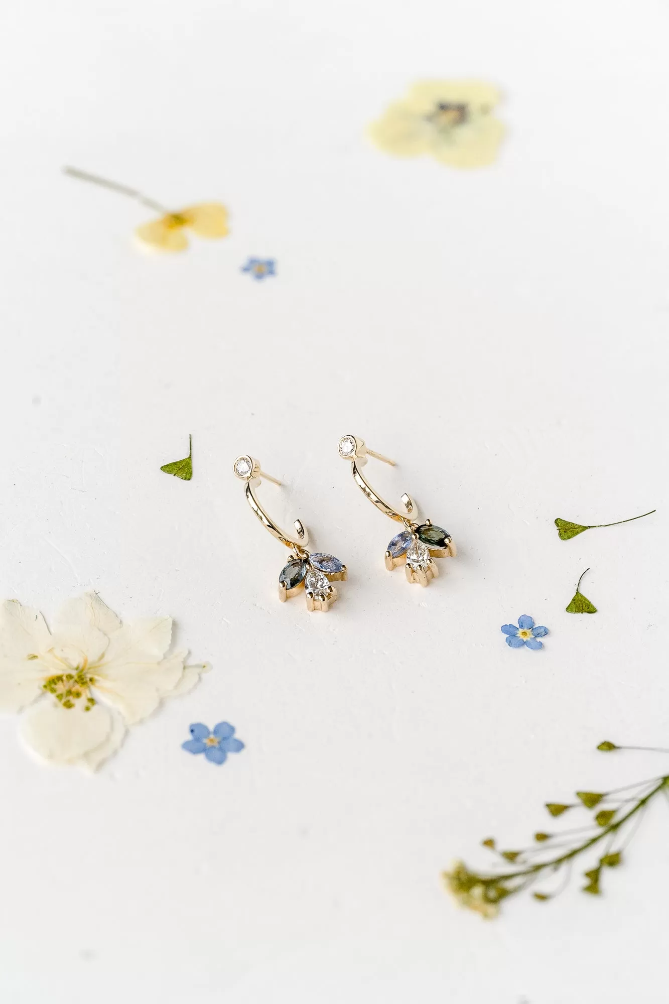 Fallen Petal Hoops in Tranquil