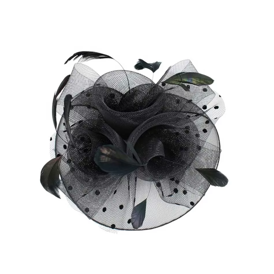 Feather Mesh Flower Fascinator Headband