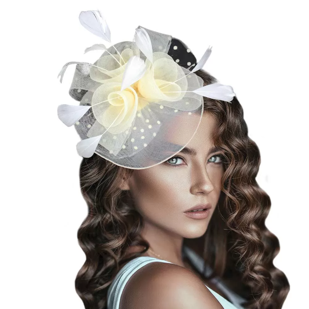 Feather Mesh Flower Fascinator Headband