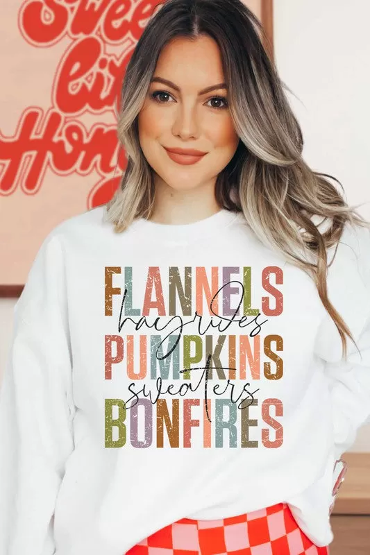 FLANNELS PUMPKINS BONFIRES SWEATSHIRT PLUS SIZE