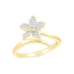 Flower Wrap Ring in Diamond Pave