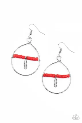 Free Bird Freedom - Red Paparazzi Earrings