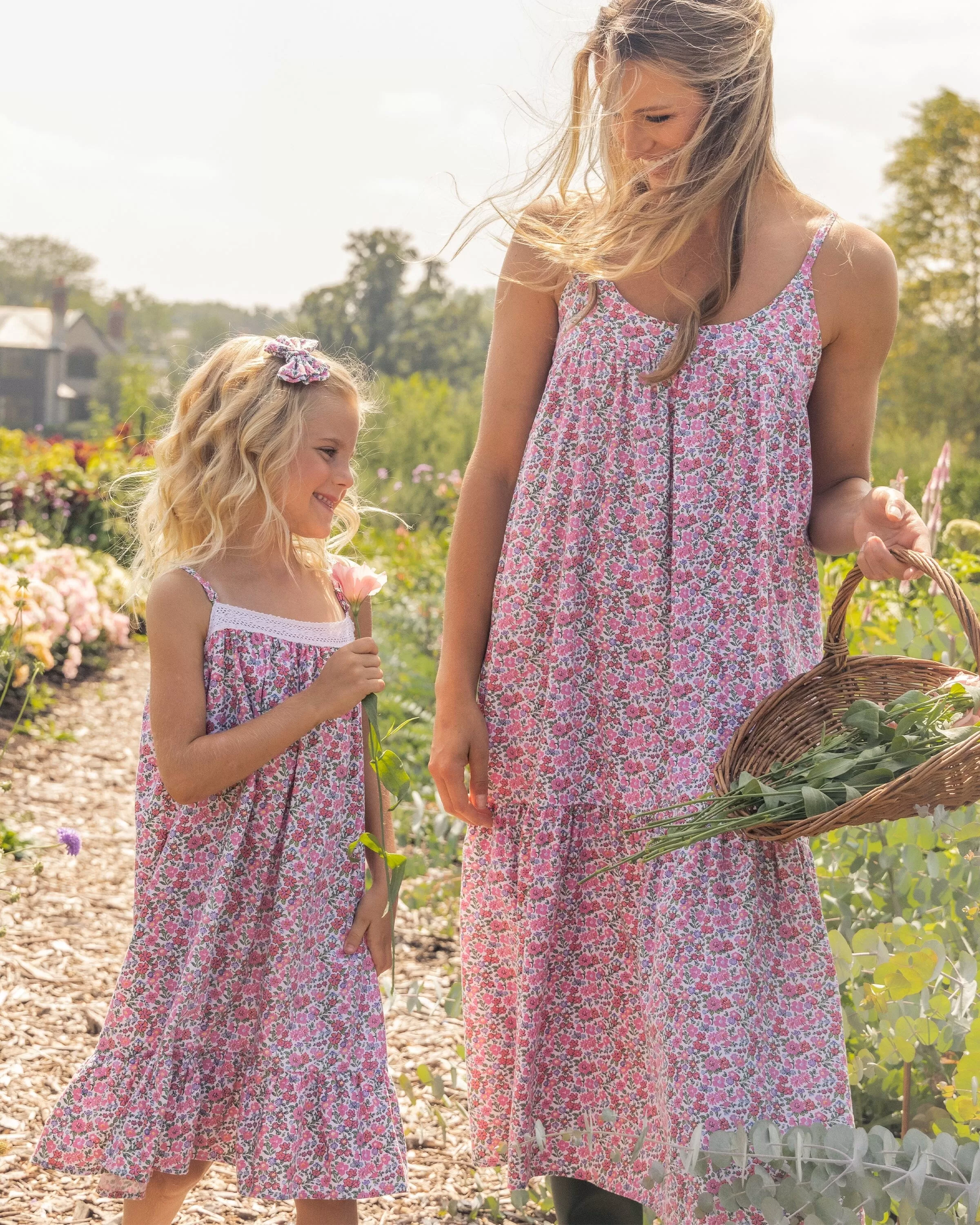 Girl's Twill Lily Nightgown | Fleurs de Rose