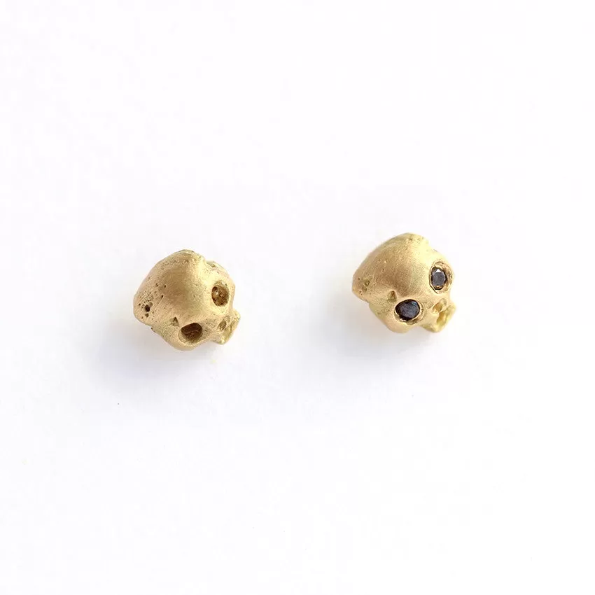 Gold Cat Skull Earrings