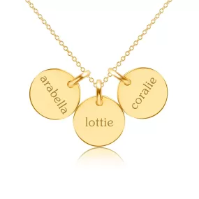 Gold Circle Necklace - 3 Names