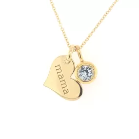 Gold Heart Mama Necklace