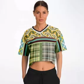 Green Caravan Plaid Crop Jersey