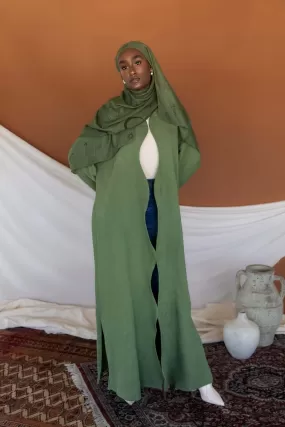 green curve abaya