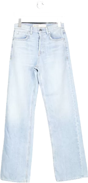 grlfrnd Blue Brooklyn High Rise Loose Straight Jeans W24