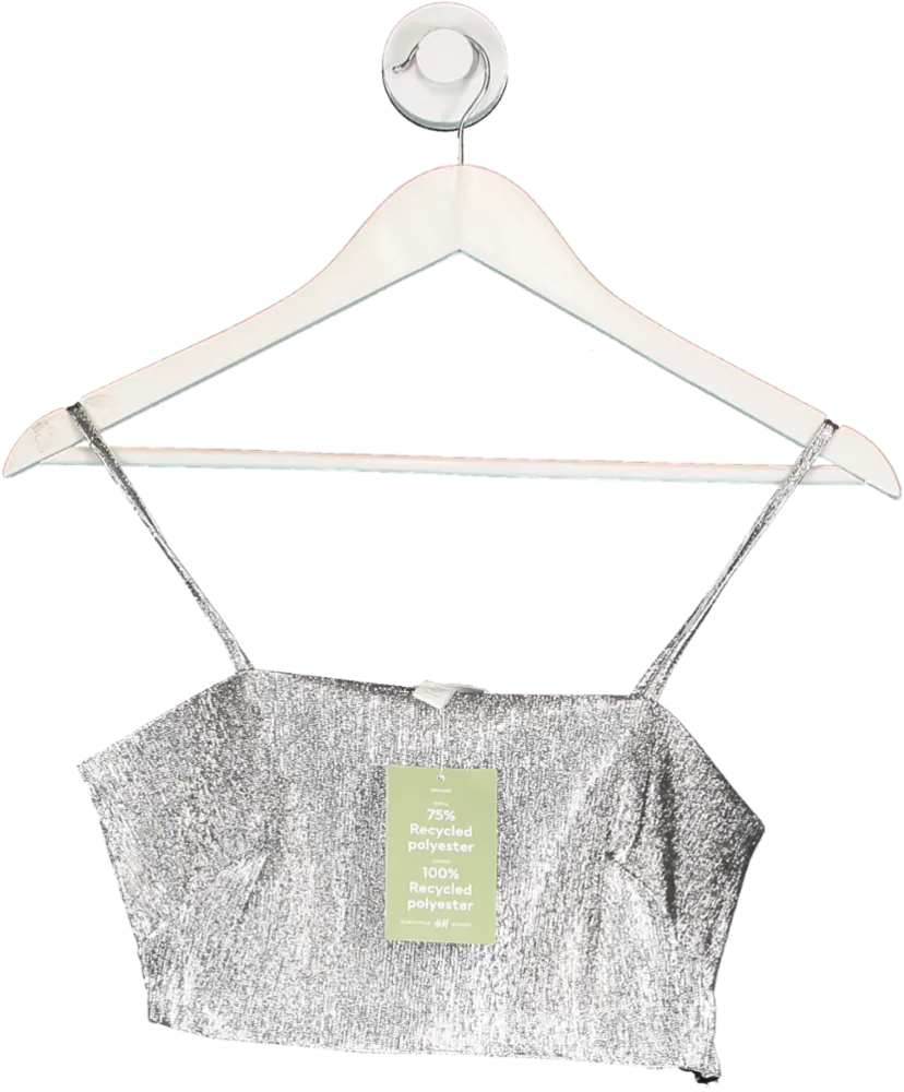 H&M Metallic Crop Top UK 10