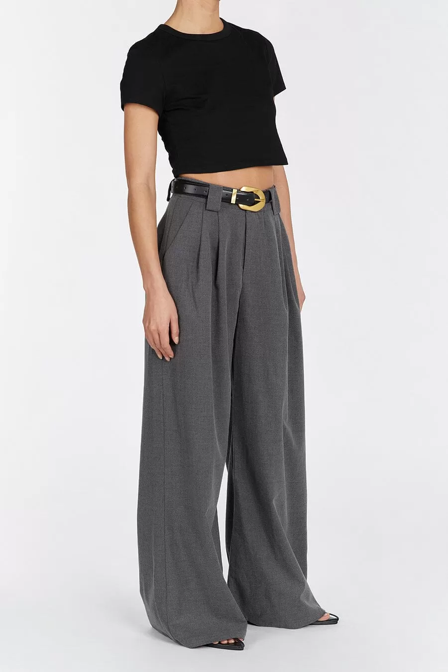 HARLEY CHARCOAL WOOL BLEND PANT