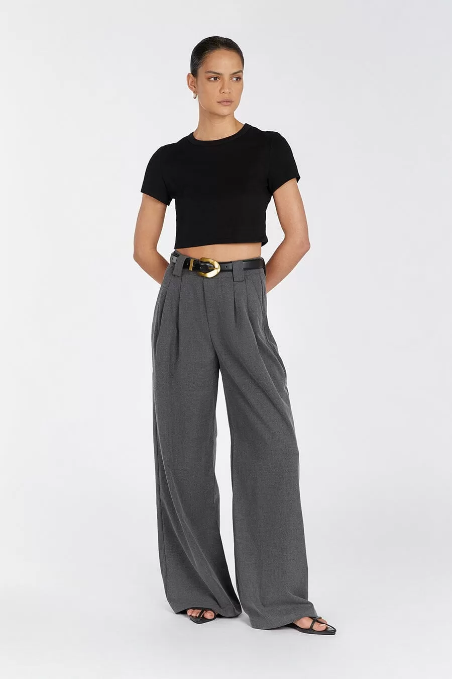 HARLEY CHARCOAL WOOL BLEND PANT