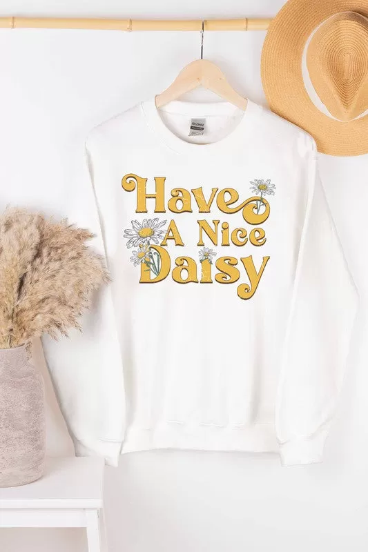 HAVE A NICE DAISY GRAPHIC SWEATSHIRT PLUS SIZE