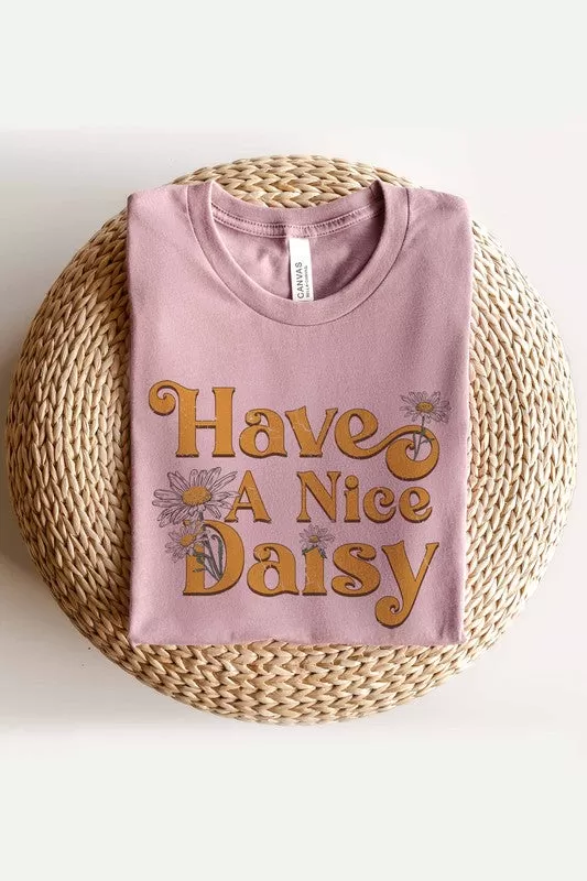 HAVE A NICE DAISY GRAPHIC TEE PLUS SIZE