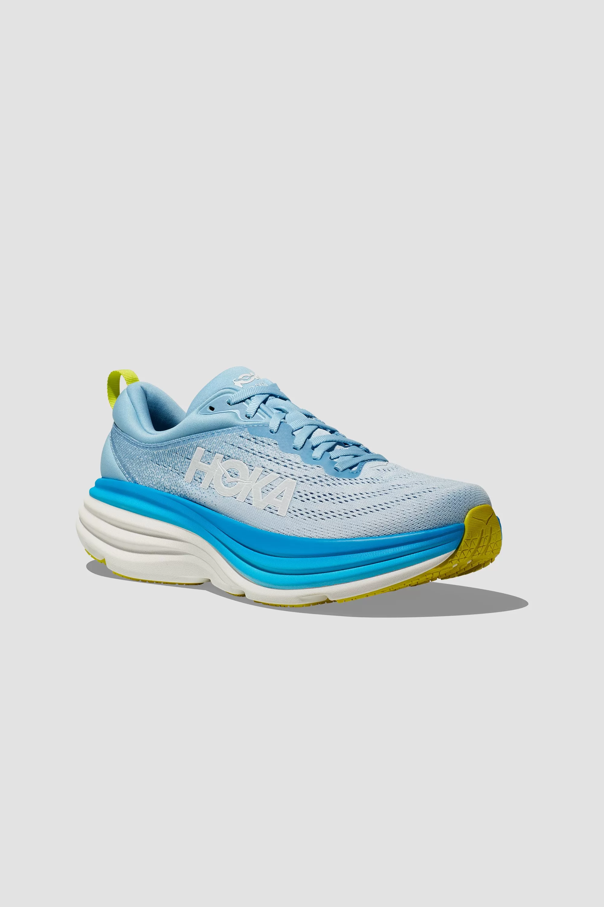 Hoka Men's Bondi 8 Sneaker in Airy Blue/Diva Blue