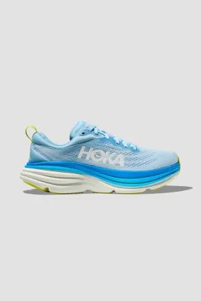 Hoka Men's Bondi 8 Sneaker in Airy Blue/Diva Blue