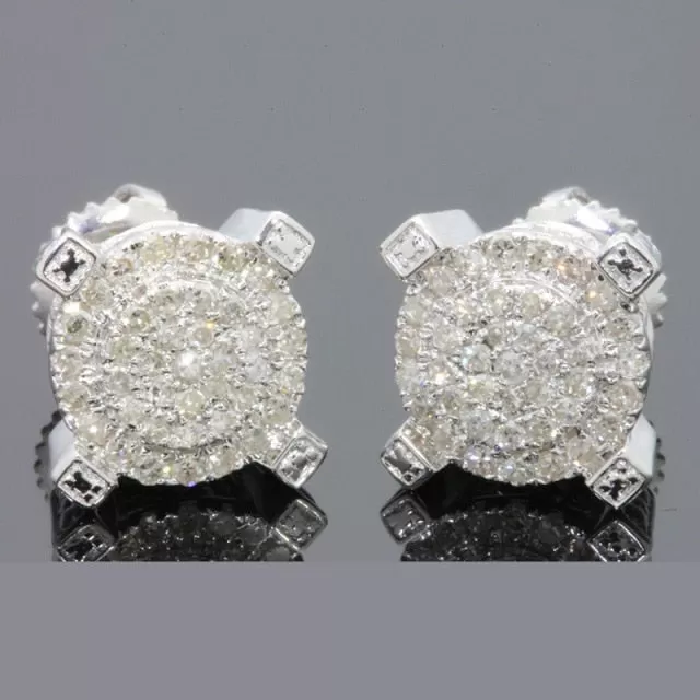 Iced Out Bling Gold Micro Pave Cubic Zircon Studs Unisex