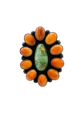 Isleta Authentic Spiny and Turquoise Ring