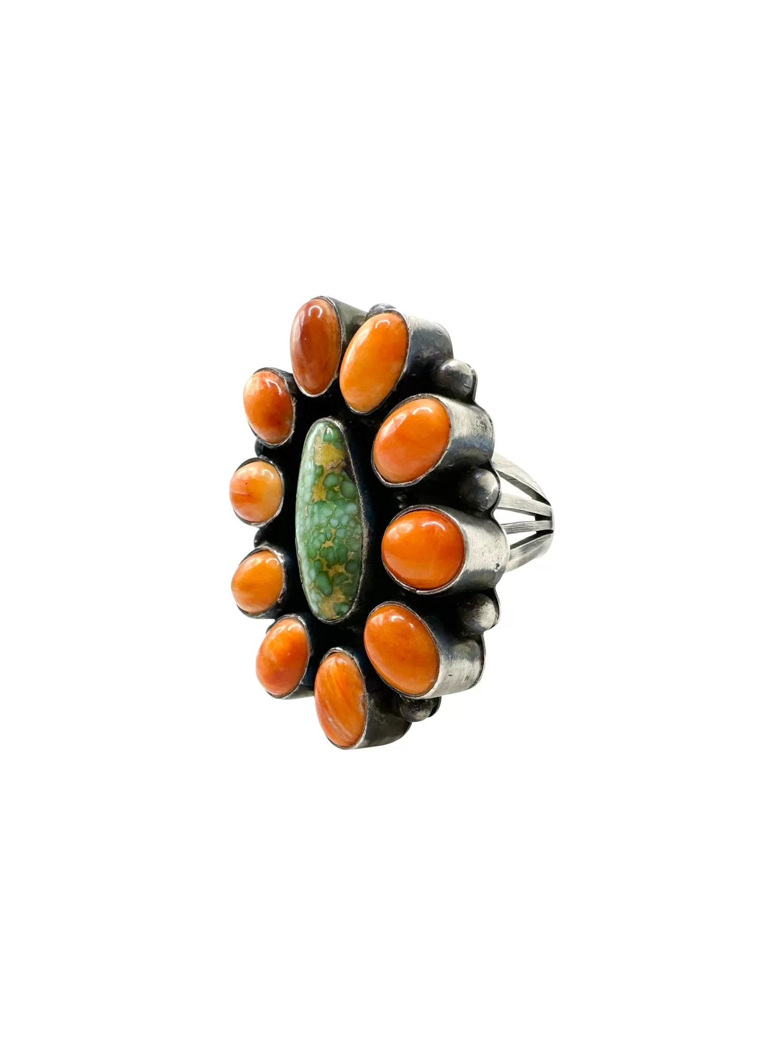 Isleta Authentic Spiny and Turquoise Ring